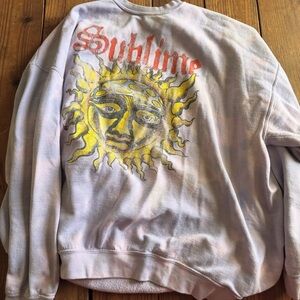 Graphic crewneck - purple washed